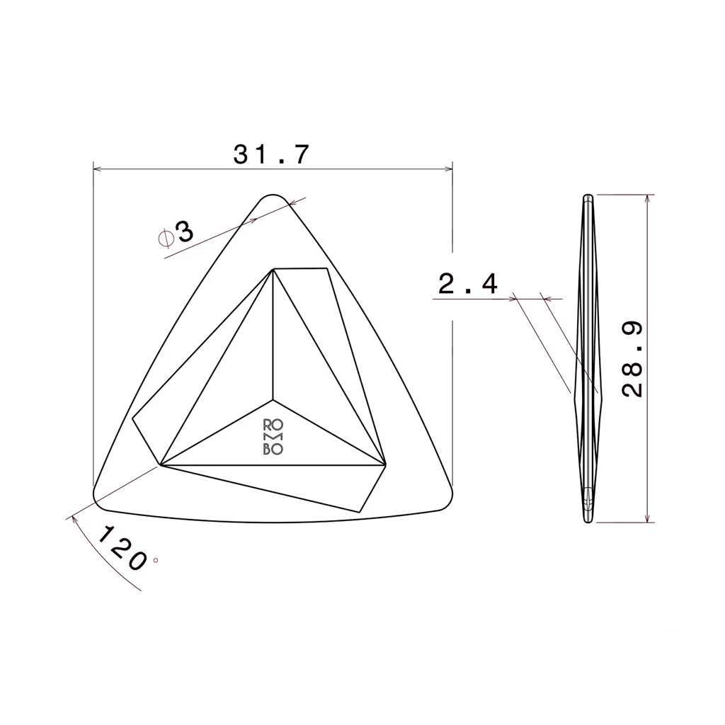 Guitar Pick Set Rombo Prisma Eco-Black (4 Guitar Picks) - 0.8 mm - Image 4
