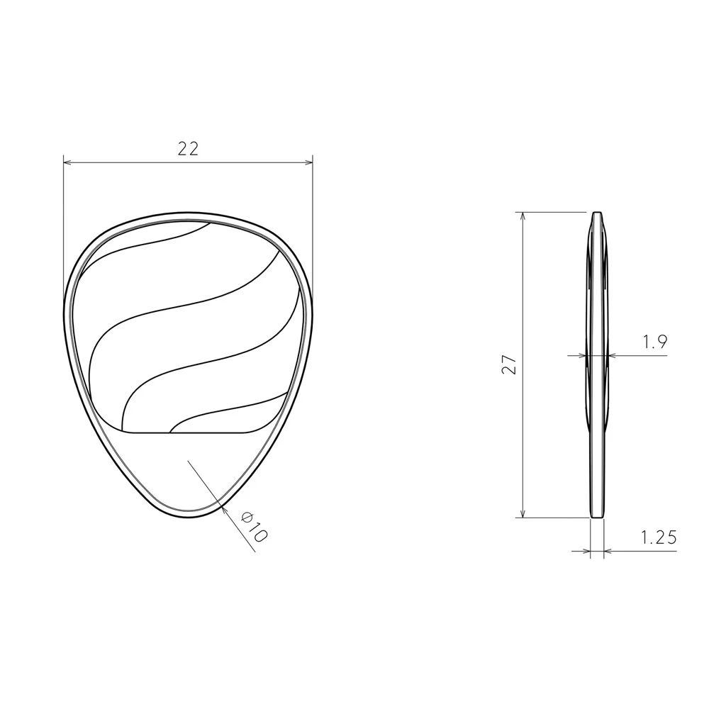 Guitar Pick Set Rombo Waves Eco-Black (4 Guitar Picks) - 1,25 mm - Image 4